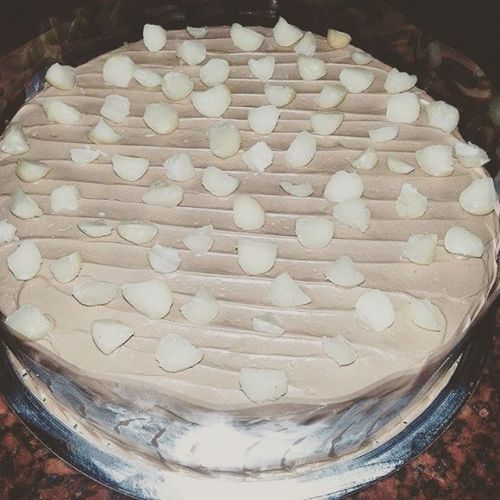 Chocolate Macadamia Sansrival Cake #cake #sweets @thecakeplanet