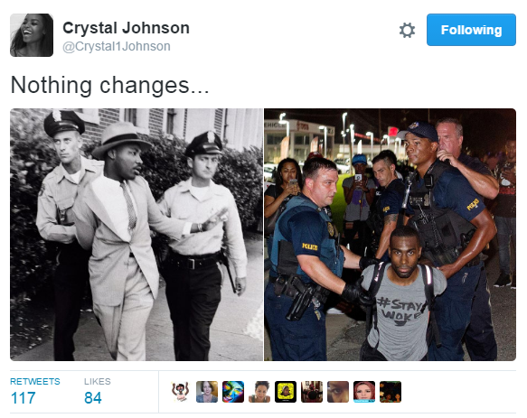 nevaehtyler:  Martin Luther King Jr arrested in 1958  vs  DeRay arrested in 2016