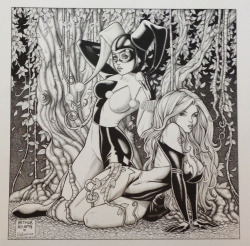 connyvalentina:  So this started out as a simple inking job of Arthur Adams beautiful Ivy piece and turned into something of a collaboration. 