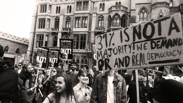 hatfulofhollows:  A protest is currently happening in London which the BBC isn’t