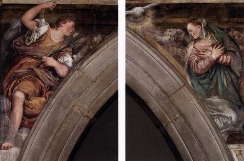 paolo-veronese: Annunciation, 1558, Paolo Veronese Medium: fresco