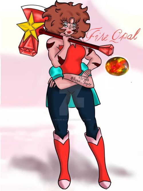 amym32687: Did one hard and one soft shade reboot of my OC Fire Opal. She is a fusion between Pearl 