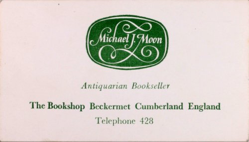 We found an old business card back when we had a bookshop in Beckermet - a time when telephone numbe