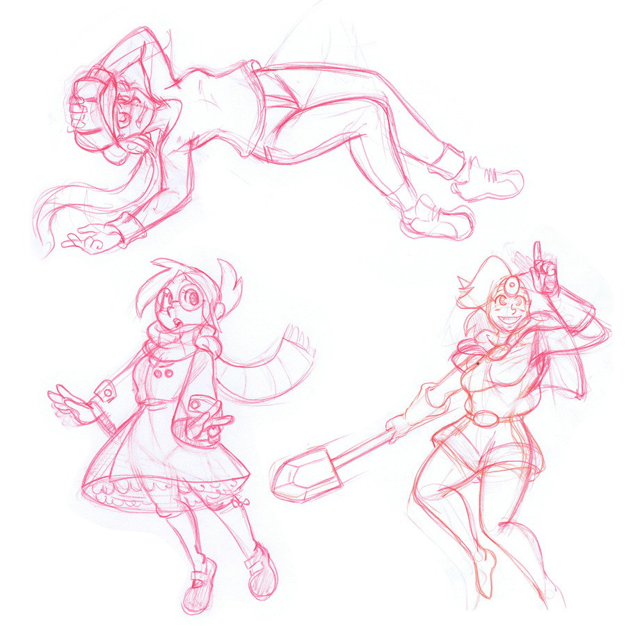 These sketches were suppose to go up with my Happy Jinn post I inked for the Sketchy Jim-Jams a couple of days ago. Sketches of Jenny, Veronica and Ilenna from Miss West, Chameleon Charm and Valorous Tales. Eventually, I want to draw every one of our...