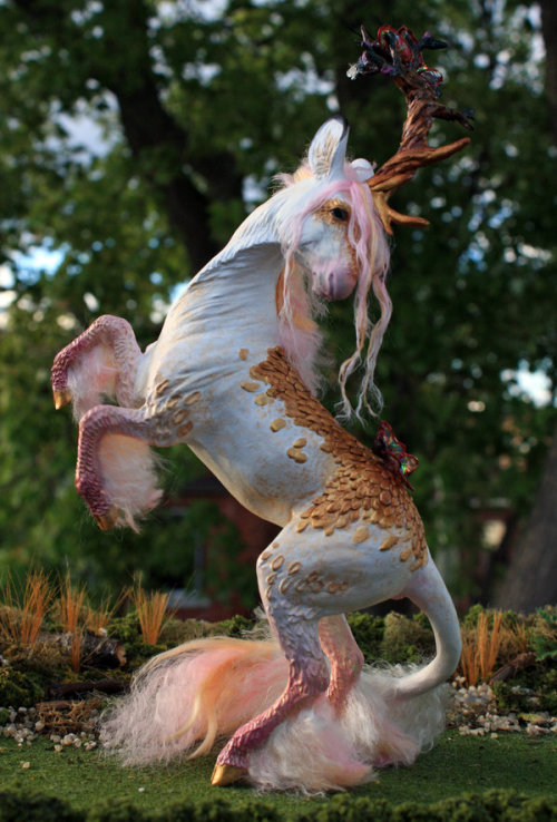 quequinoxart:Kirins by Quequinox Art, 2011-2013. Each kirin is a ooak sculpture, handmade from polym