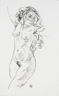 topcat77:  Egon Schiele Standing Female Nude [Handzeichnungen], 1920 Collotype 