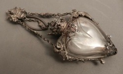 julietjardin:18th Century German chatelaine scent bottle, hand finished crystal,