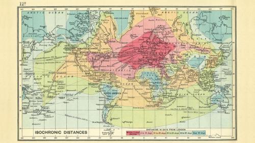 ISOCRONIC DISTANCES (LONDON - 1914) / DISTANCIAS ISOCRÓNICAS (DESDE LONDRES - 1914)Time travel from 