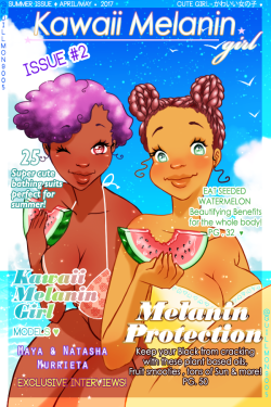 Fyblackwomenart:  Kawaii Melanin Girl ★ ♥ April Spring Edition A Super Cute Magazine