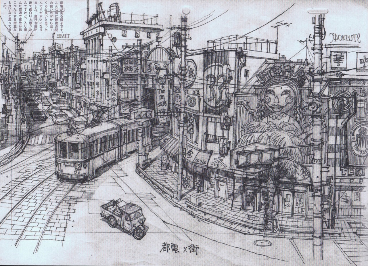 3lix13:  …Takaramachi (Treasure Town)   environment concept art from Tekkonkinkreet