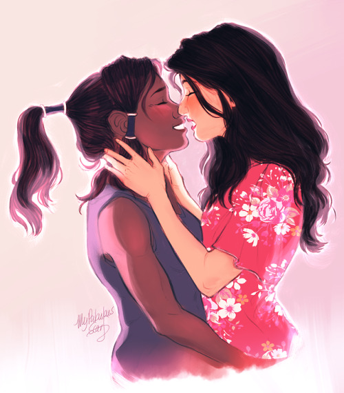 mypabulousscarf: i still cant believe id never drawn korrasami before… had to change that, lo