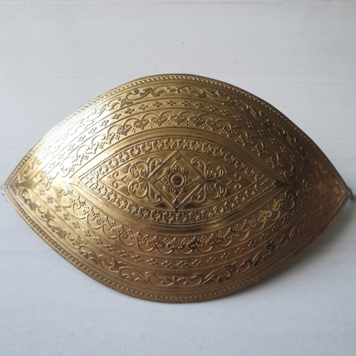 Early 1900s Malay Ogival Form Brass Belt Buckle (Pending Busana Melayu)