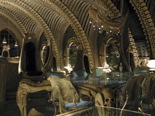 unexplained-events:  Did you guys know there was an H.R. Giger museum in the city of Gruyères, Switzerland?The Museum’s interior was designed entirely by Giger himself.   His oeuvre is available for view, including paintings, drawings, even furniture