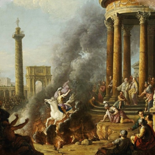 hadrian6:The Death Leap of Marcus Curtis. 1762. Antonio Joli. Italian 1700-1777. oil/canvas.   http: