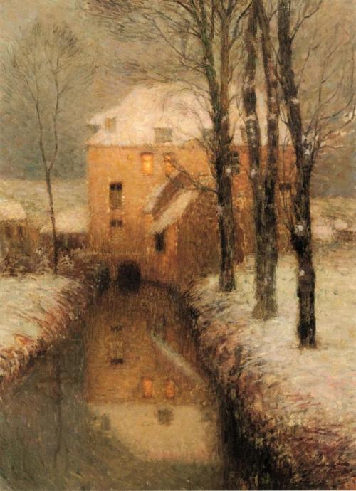 Henri Le Sidaner - The Canal, Snow. 1901. Oil on canvas.