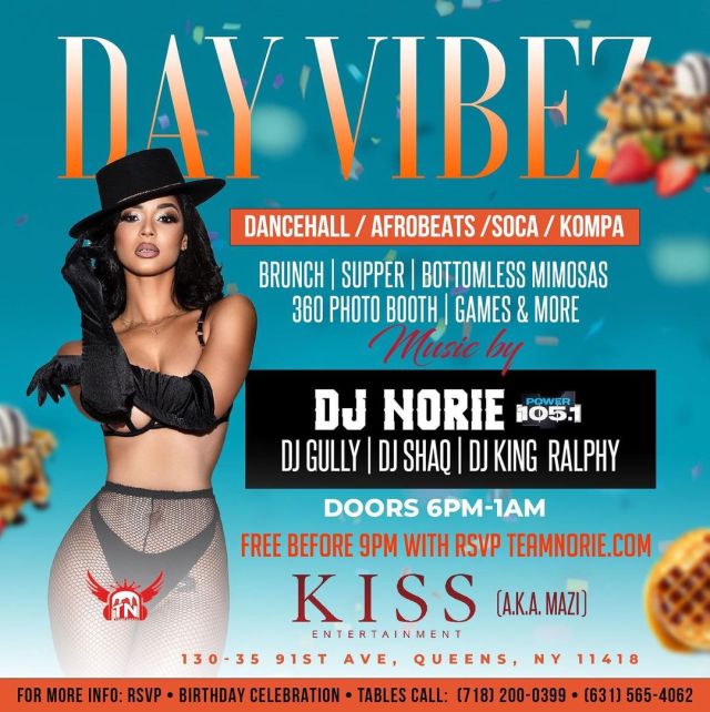 This Sunday we’re back at it.. . ‼️‼️DAY VIBEZ‼️‼️  ⚪️ KISS LOUNGE ⚪️    🗓 BRUNCH AND VIBE  SUNDAY JAN 23, 2021  🕕 6pm- Until 1am 🕛  Ladies Free all Night with RSVP . Music By: @djnorie @_djshaq @djgully @kingralphnyc . @kissentertainmentny 130-35 91st Ave Richmond Hill, NY  11418 . Bottomless mimosas . VIP Packages Available  2 bottles - $300 3 bottles - $450 4 bottles - $600 6 bottles - $800  @kissentertainmentnyc  . 🔊 MUSIC BY: @djnorie & friends . 📍 @kissentertainmentny 📍  ℹ️ INFO//VIP: Click Link in @teamnorie BIO! 631-565-4062 or 718-200-0399 . #Weekend #2021 #NYC #NewYorkCity #Manhattan #Bronx #Brooklyn #Queens #StatenIsland #NewJersey #Caribbean #Urban #Nightclub #NYCClubs #NYCEvents #CityLife #Hookah #Drinks #Music #Soca #Reggae #Afrobeats #HipHop #Reggaeton #Dancehall #Birthday #VIP #bottleservice  (at Queens, New York) https://www.instagram.com/p/CY8A_NkALTo/?utm_medium=tumblr #weekend#2021#nyc#newyorkcity#manhattan#bronx#brooklyn#queens#statenisland#newjersey#caribbean#urban#nightclub#nycclubs#nycevents#citylife#hookah#drinks#music#soca#reggae#afrobeats#hiphop#reggaeton#dancehall#birthday#vip#bottleservice