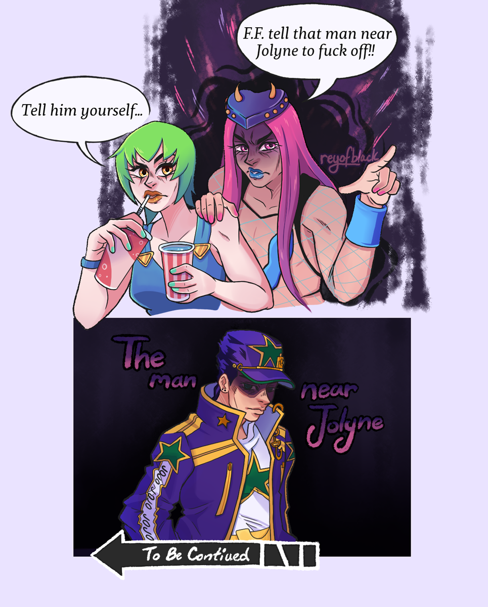 🦋• peaktaro kugoat on X: i simply love that jolyne has basically taken  over jotaro's pose now whilst jotaro just stands there   / X