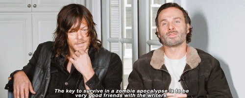 dailytwdcast:  ‘What is the key to surviving a zombie apocalypse?’ 