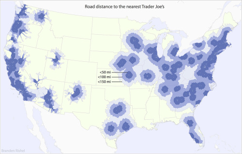 cartographerswithoutborders:Habitable parts of the US.  I used to make international Trader Joe’s ru