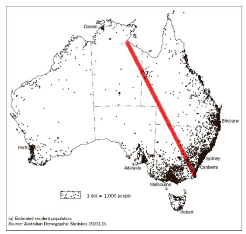 mapsontheweb:  The Barassi Line - dividing the Australian population almost 50/50, between football-playing regions in the south and west and rugby-playing areas in the northeast  go ball sports!!!! well, go Storm!!!! …..and, yeah. Dees…..