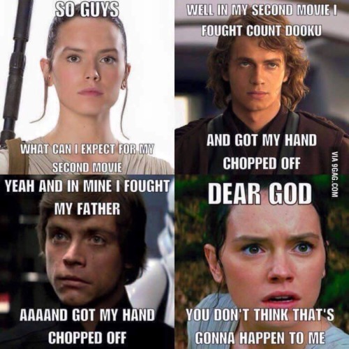 Hahah my buddy tagged me in a giant Star Wars meme album these are some of the good ones… Yea I’m a nerd get over it
