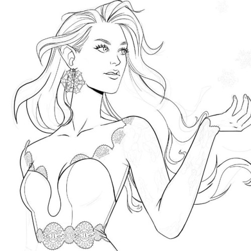 Here’s a better look at the Feyre wip. I did so much line work for clients that I wanted to do