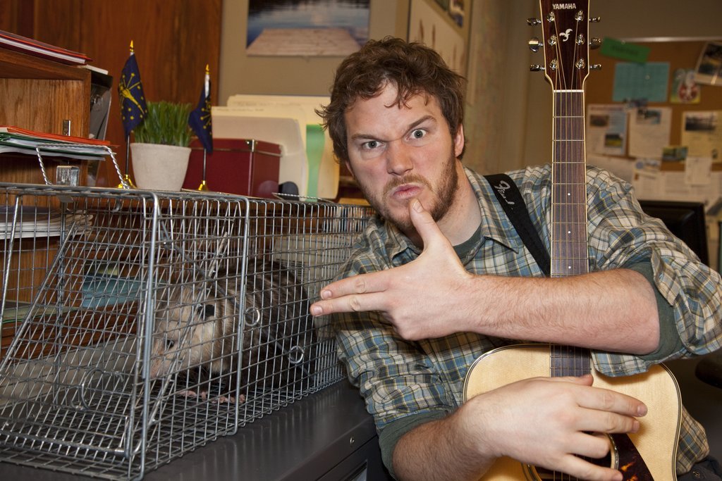 chrisprattawesomesource:   By day. Andy Dwyer, shoeshinist.  By different time of