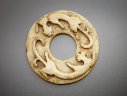 Ritual disk (bi)Medium: JadeDimensions: Diam x D: 11.8 x 1.8 cm (4 5/8 x 11/16 in)Type: Jade, Ceremo