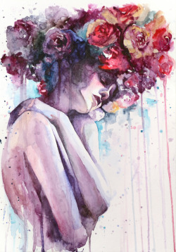 adelaide-chrome:  culturenlifestyle:  ART PRINTS BY CORA-TIANA   Her flowering memories   Blue-haired   The moment before awakening   Silent  Also available as canvas prints, T-shirts, tapestries, stationery cards, laptop skins, wall clocks, mugs, rugs,