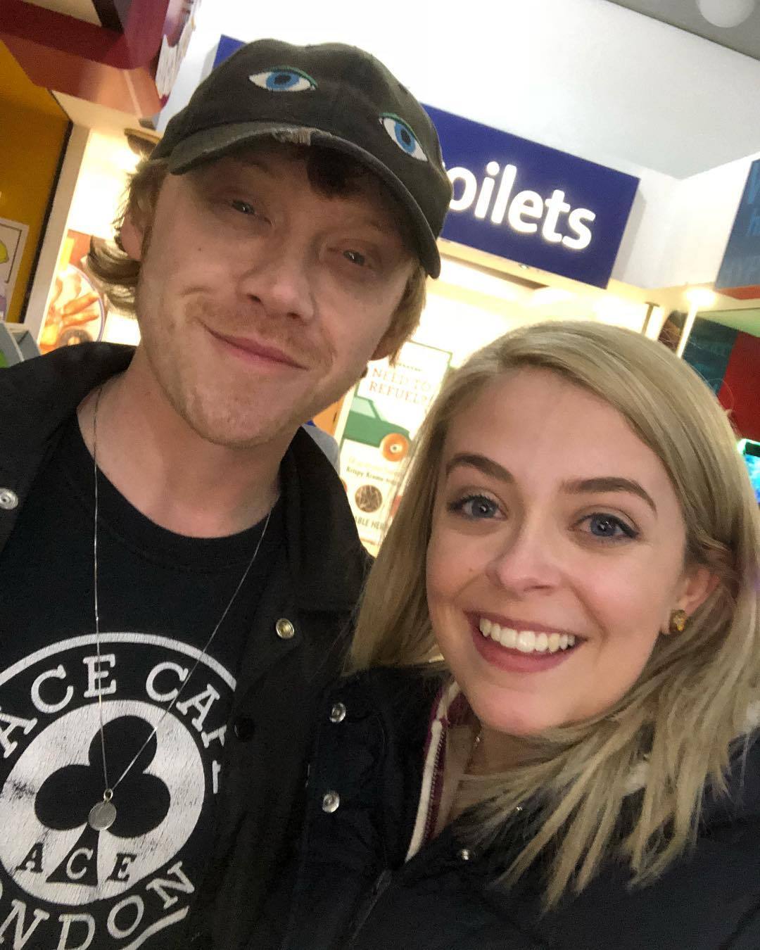 Rupert Grint - Rupert Grint a fan at Northampton services in...