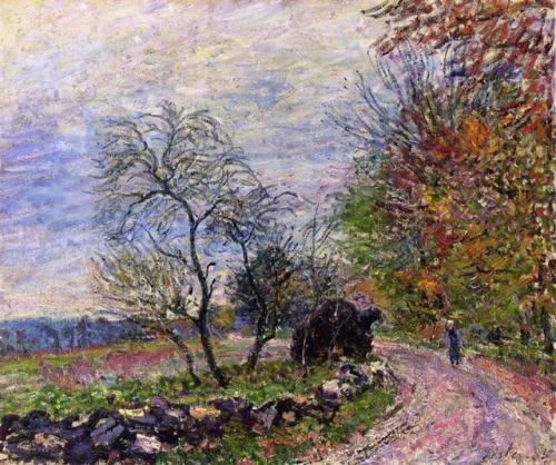  Alfred Sisley“Along The Woods In Autumn” 