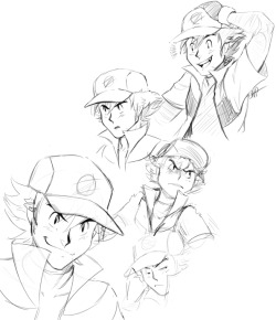 fulminantascension:   more Older!Ash sketches. The Hat can be annoying to draw but I love non-verbal acting cues, and  it’s too good a source/enhancer of that sort of thing, so gotta practice. HC- he reflexively grabs his hat for a sec when surprised