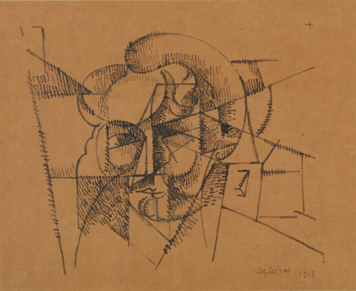 guggenheim-art: Drawing for “Head in a Landscape” by Albert Gleizes, 1913, Guggenheim Mu