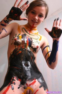 septimusrotge:  An image by: 2tinyforme - Fantasti.cc #bodypaint, #Petite  Teen nude?