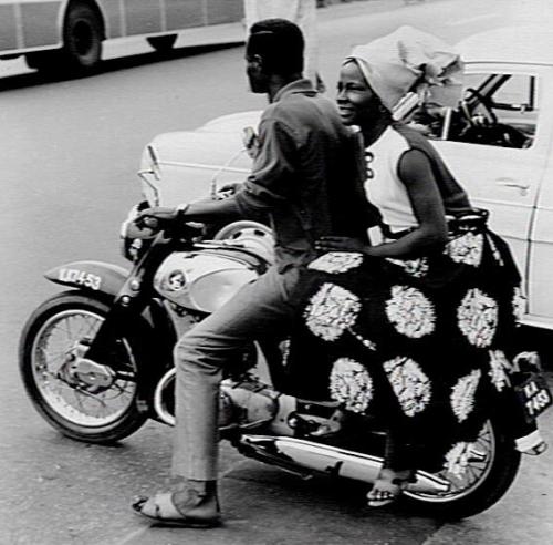 A man and a lady on a motorcycle in Lagos Nigeria (1969)
Vintage Nigeria