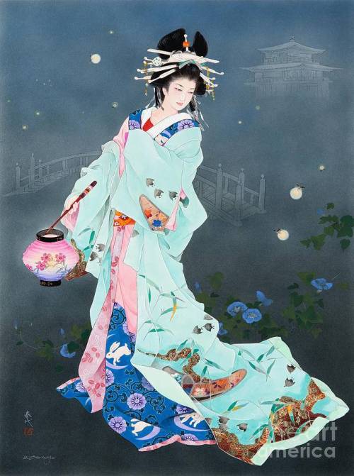 Oiran, Maiko and Geisha, art by Haruyo MoritaI am still so in love with those works. The detail leve