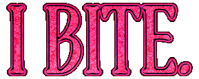 "I Bite" Glowtext - Transparent Background. Feel Free To Use!