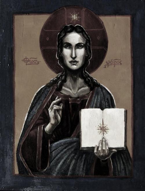 Not my art, but my partner’s! Icon of the Morning Star.I normally only post my own stuff on th