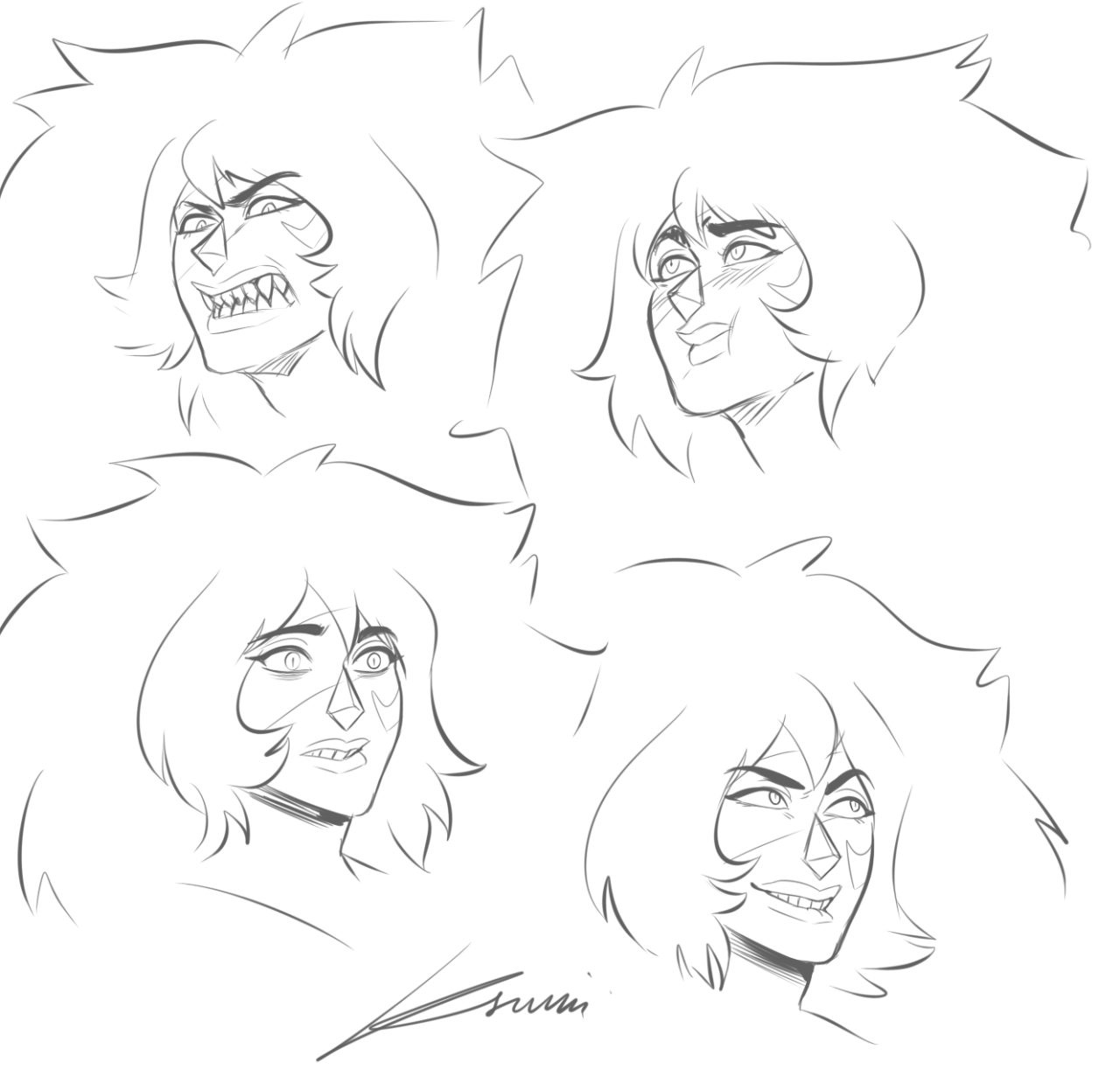 Some Jasper faces I did a while ago cauz I could clearly see that I cannot draw her