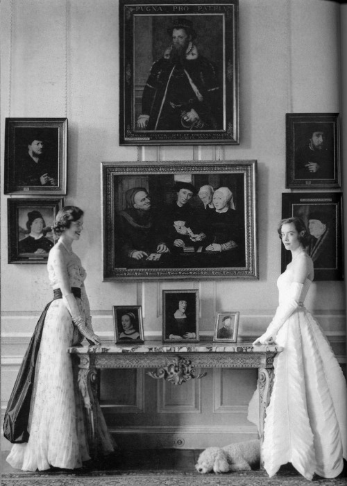 Lady Melissa Brooke and Caroline Beresford, Marchioness of Waterford in the Little Dining Room, Petw