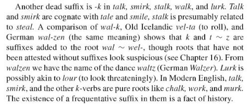 allthingslinguistic:The obsolete English -k suffix is my new favourite thing (source). It’s also the