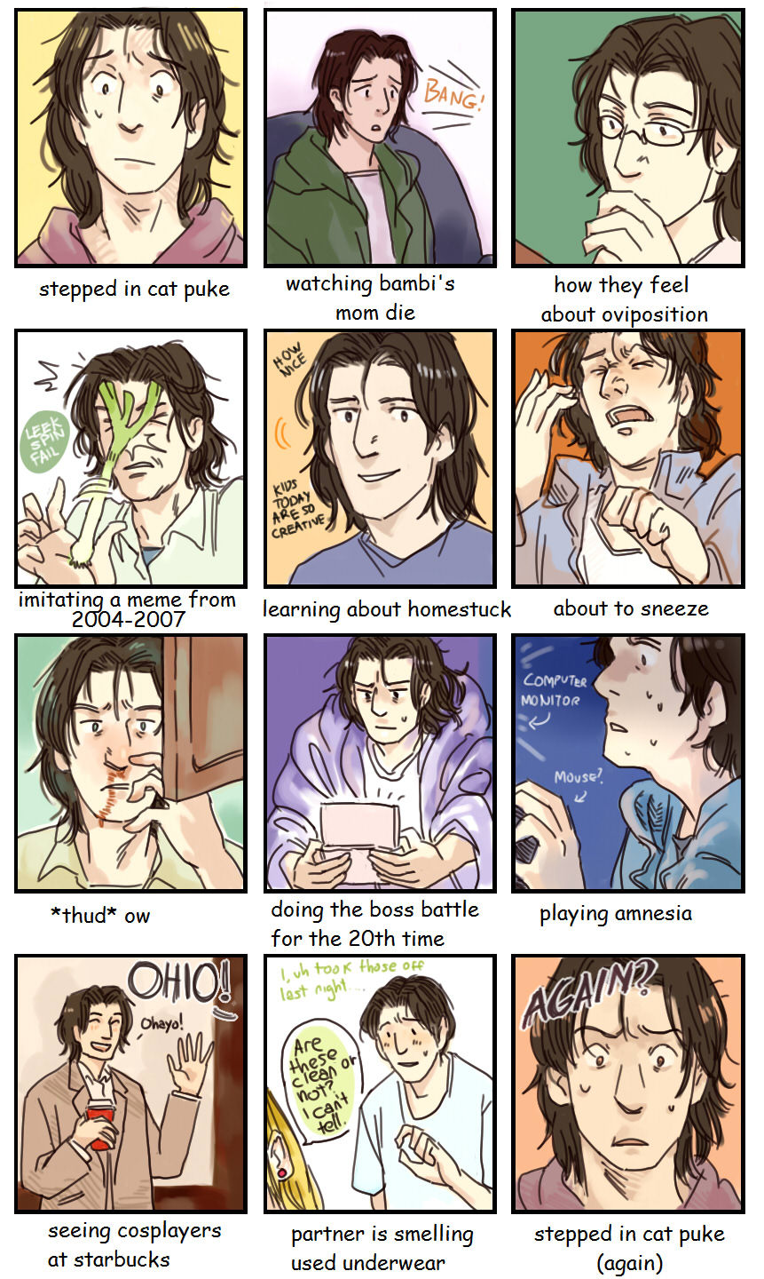 Template came from this post. The idea of Eva having a gross habit like that is real funny to me. I think in the boss battle panel Tenma would go into his intense, quick-thinking decisive brain surgeon mode. Some of these are quite unimaginative ;;...