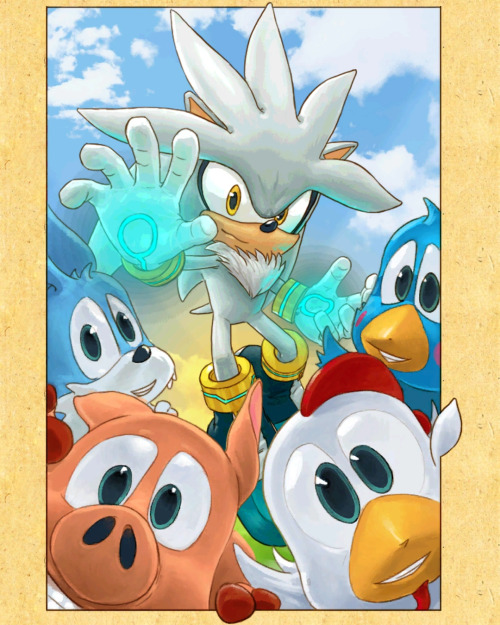 The ending artwork for Silver, from ‘Sonic Jump’ for iPhone and Android.