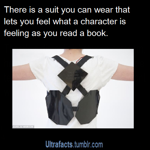 ultrafacts:  gbftompkins:  zenstiel-the-chill-angel:  docjohnlock:  ultrafacts:  Source (Want more facts? Click HERE to follow)  Puts on suit and Google some fanfiction  DO NOT READ GAME OF THRONES  Hunger games.  This suit was developed by MIT Media