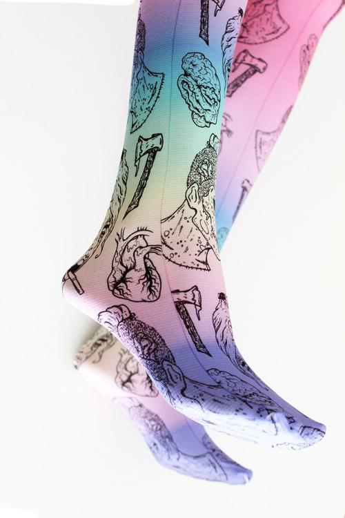 Rainbow Zombies Thigh Highs by Identity Crisis Legwear - Check out the full article and an interview