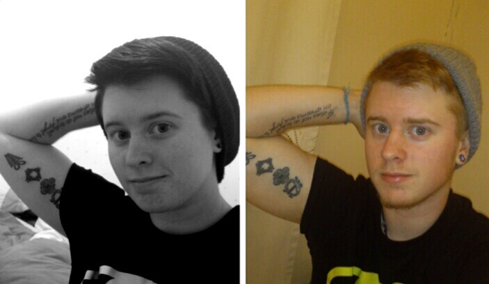 accio-aj:  Recreating old photos is fun xD first week on testosterone, 15 months,