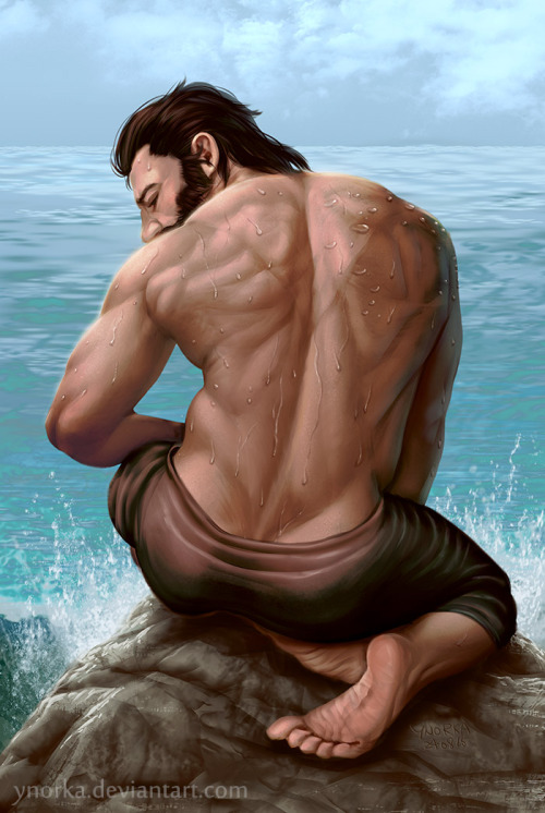 ynorka:B.ackwallAnother back painting, with added water this time lol   These’s a nude version if yo