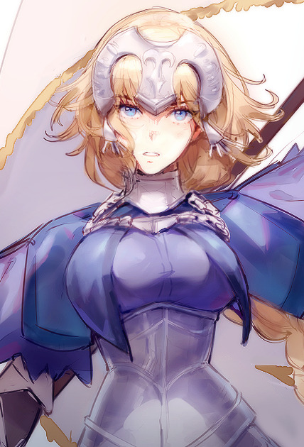 Been on an FGO kick! Here’s a doodle of Jeanne– trying to get used to anime style again ;;