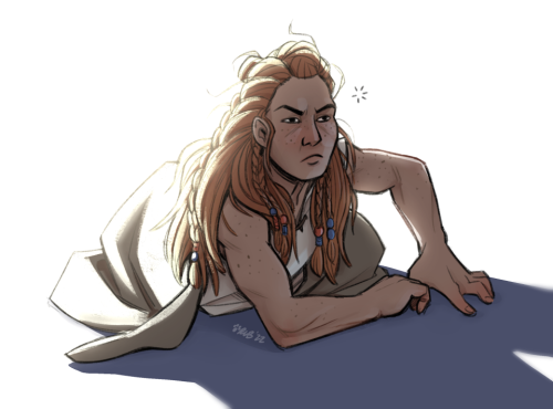 Someone offered this cat on Discord as what Aloy looks like waking up, and I tried to capture that e