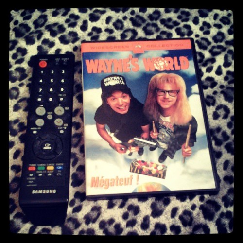 Soirée Wayne’s world avec @cyrilhitch. Megateuf! Excellent! #waynesworld #megateuf #cha-wingue